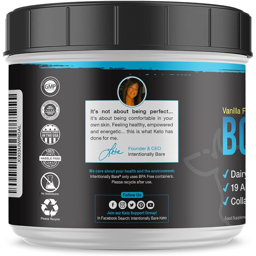 Intentionally Bare Bone Broth Protein Powder Vanilla - 16.5oz - image 6