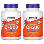 NOW Foods Vitamin C-500 Calcium Ascorbate - 100 Vegetarian Capsules