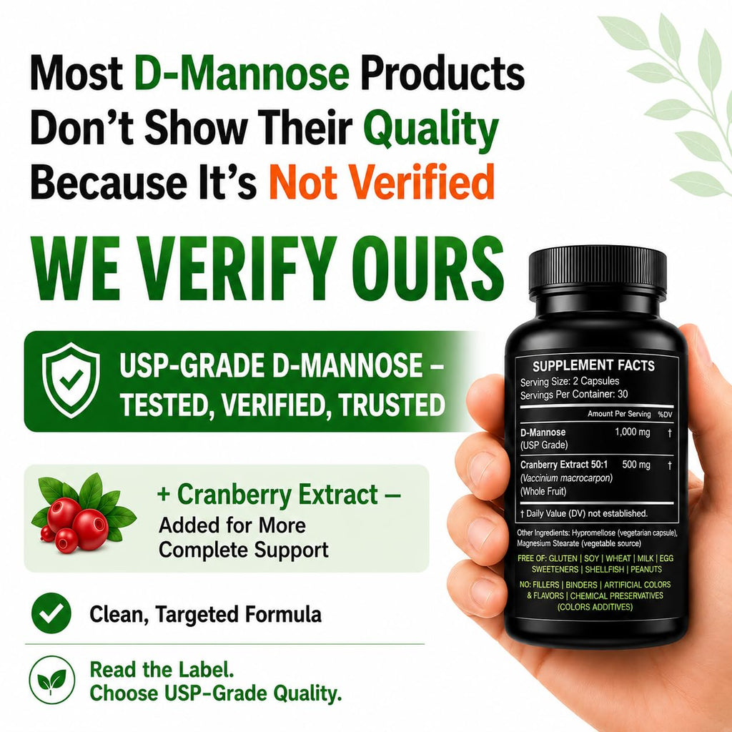 HCL Herbal Code Labs D-Mannose with Cranberry Extract - 60 Capsules - image 3