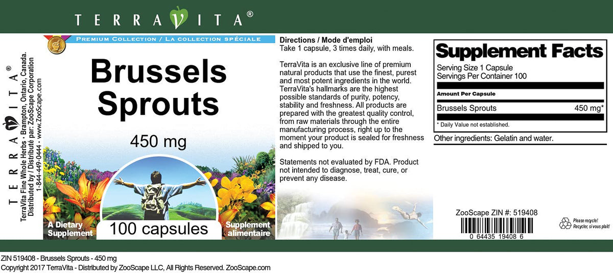 Terravita Brussels Sprouts 450 mg - 100 Capsules - image 3