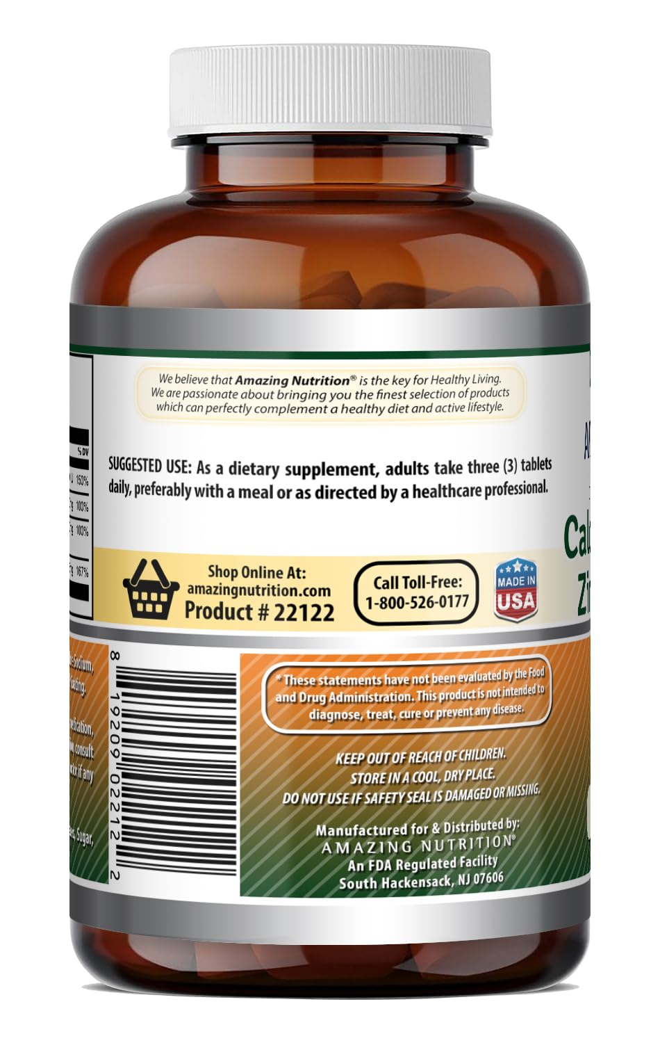 Amazing Formulas Calcium Magnesium Zinc with Vitamin D3 Supplement