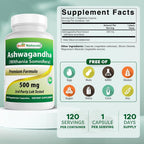 Best Naturals Ashwagandha 500 mg Stress & Mood Support - 360 Capsules - image 2