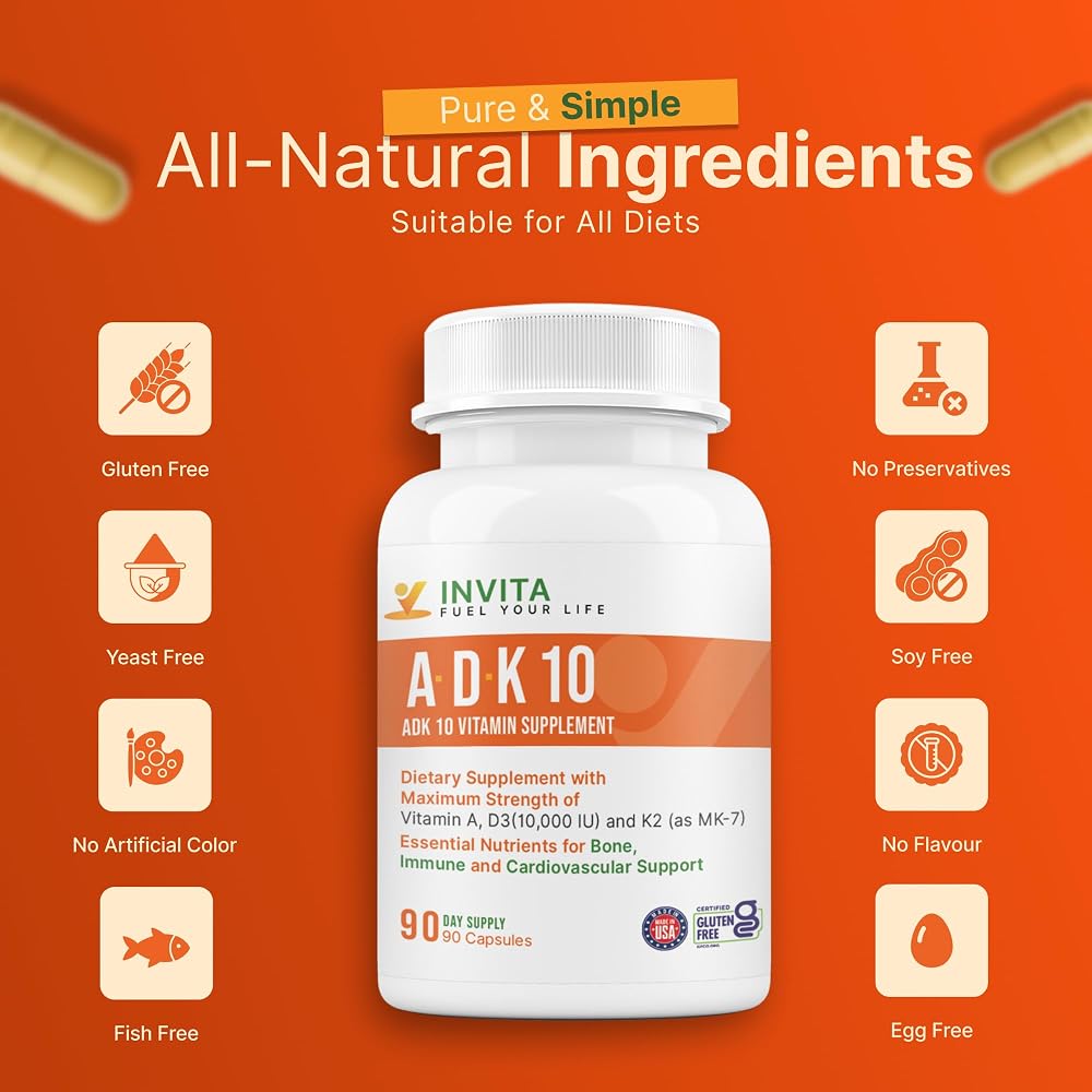 INVITA ADK 10 Vitamin Supplement - 90 Capsules - image 6