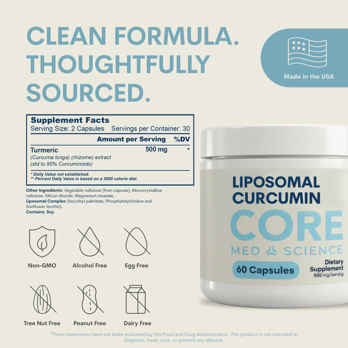 Core Med Science Liposomal Curcumin 500mg - 60 Capsules - image 3