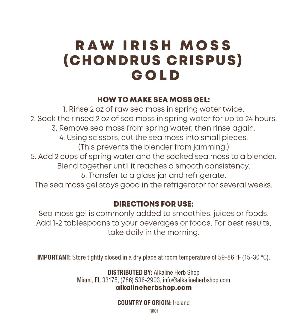 Alkaline Herb Raw Gold Sea Moss Wildcrafted - 4 oz - image 2