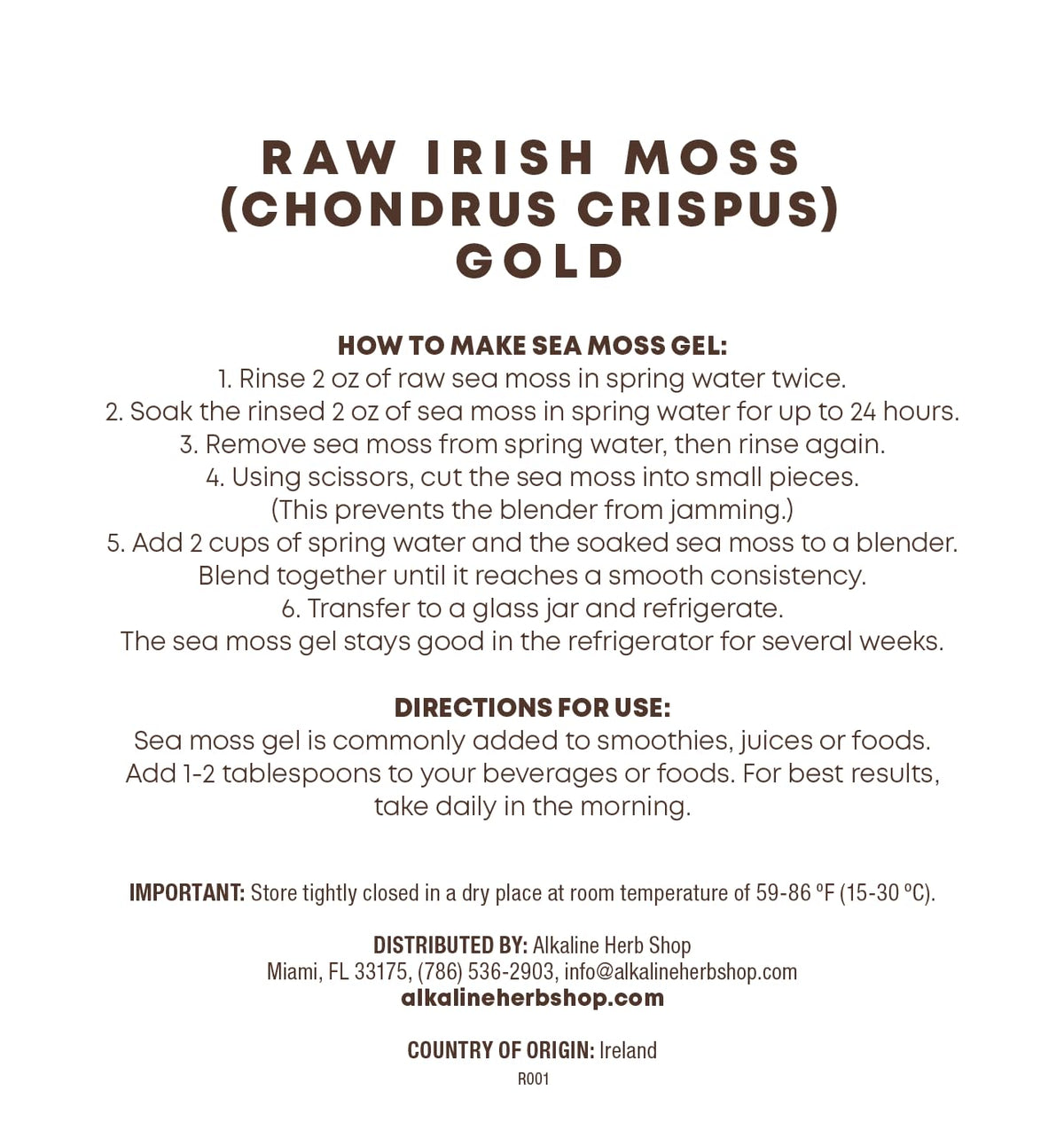Alkaline Herb Raw Gold Sea Moss Wildcrafted - 4 oz - image 2