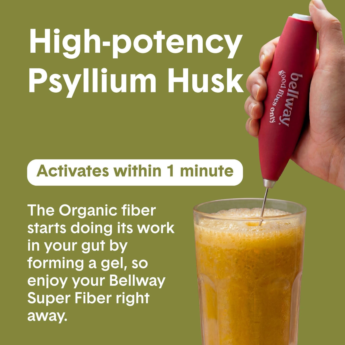 Bellway Super Fiber + Fruit, Organic Psyllium Husk Powder, Sugar-Free