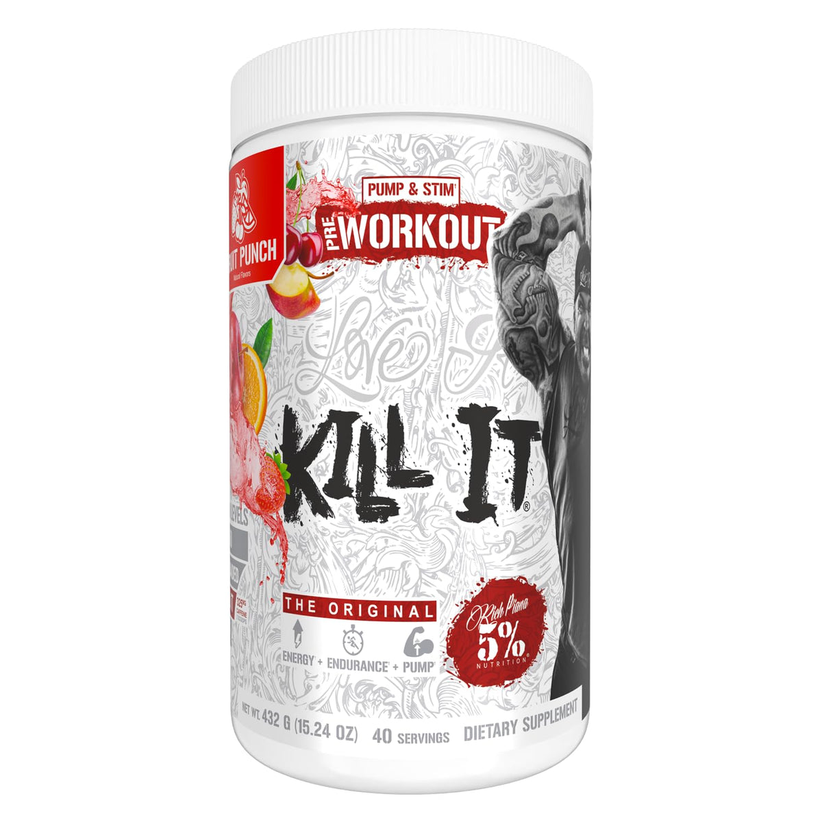 5% Nutrition Kill It Pre-Workout Powder with Creatine - 15.24 oz