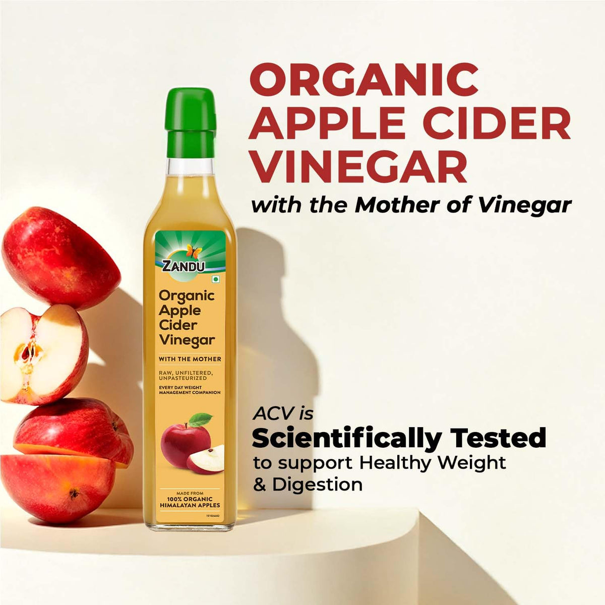 Zandu Organic Apple Cider with Mother of Vinegar - 500 ml - image 2