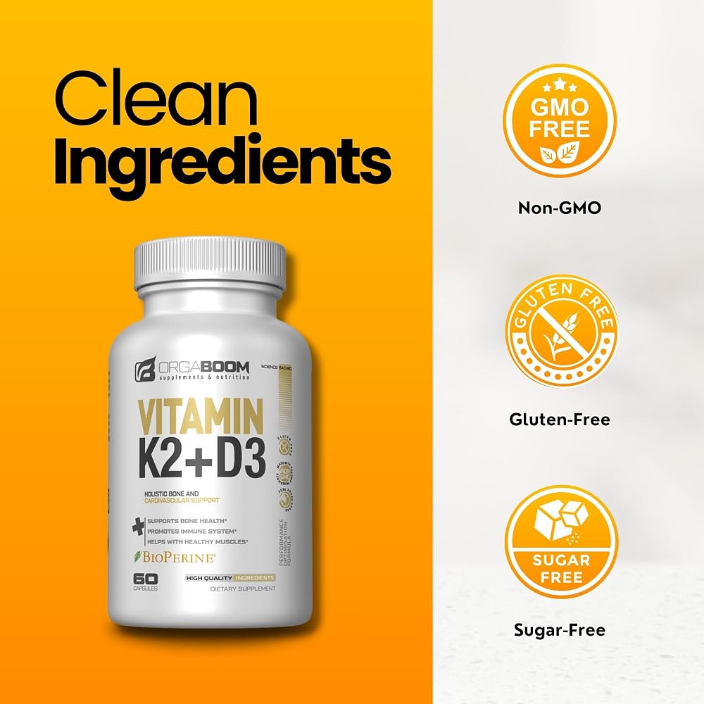 Orgaboom Vitamin D3 K2 Calcium Supplement - 60 Capsules - image 4