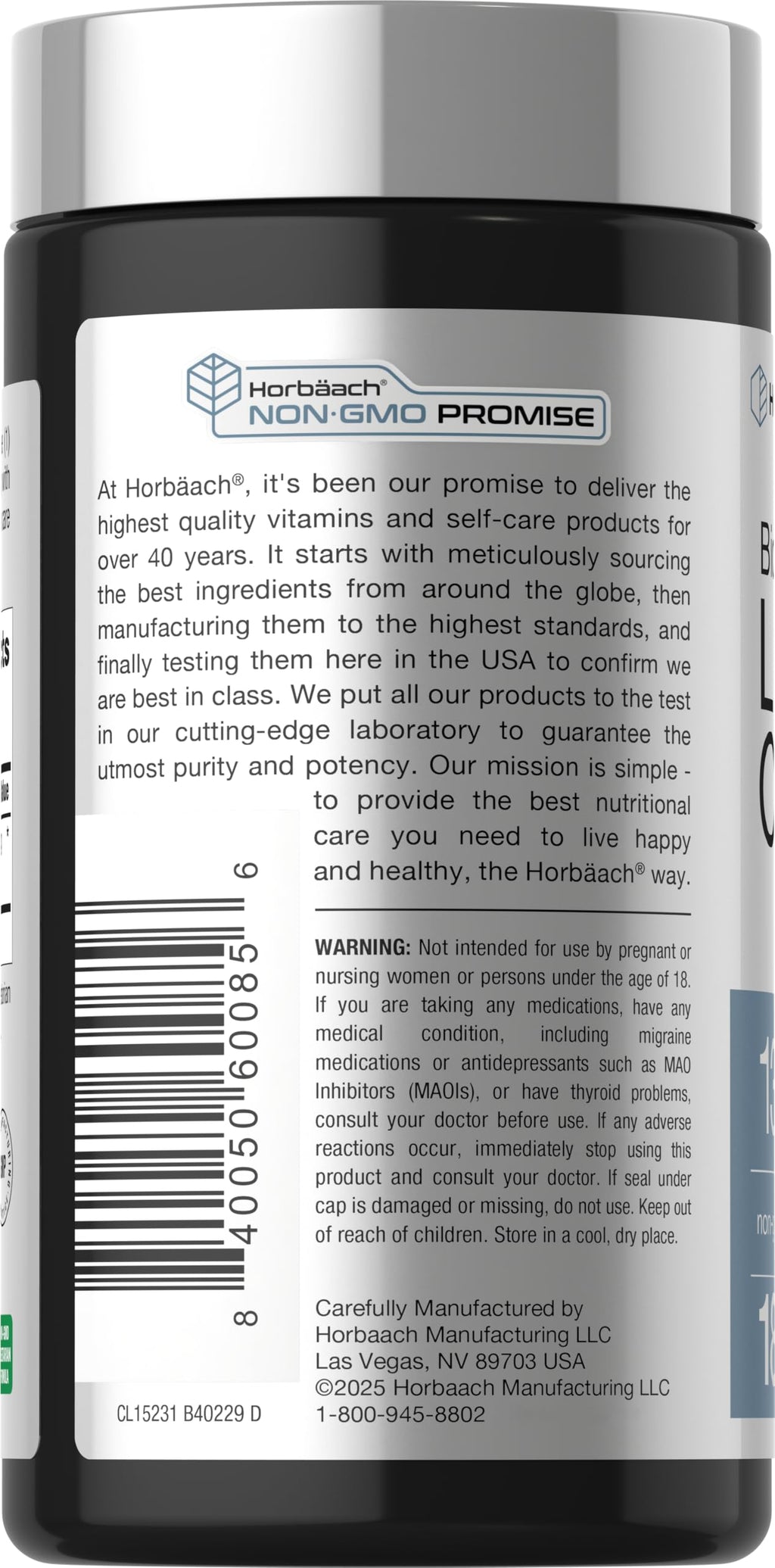 Horbäach Lithium Orotate 130mg - 180 Capsules - image 3