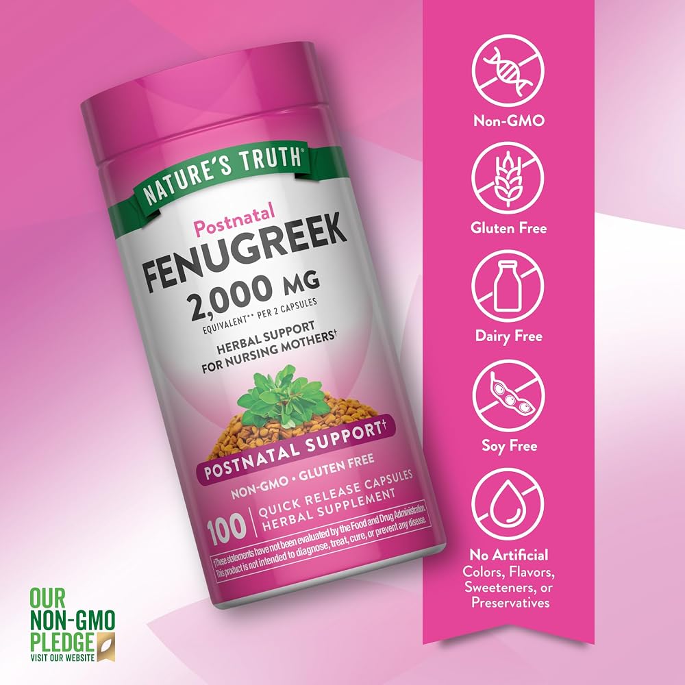 Nature's Truth Fenugreek Seed Capsules for Women - 100 Count - image 3