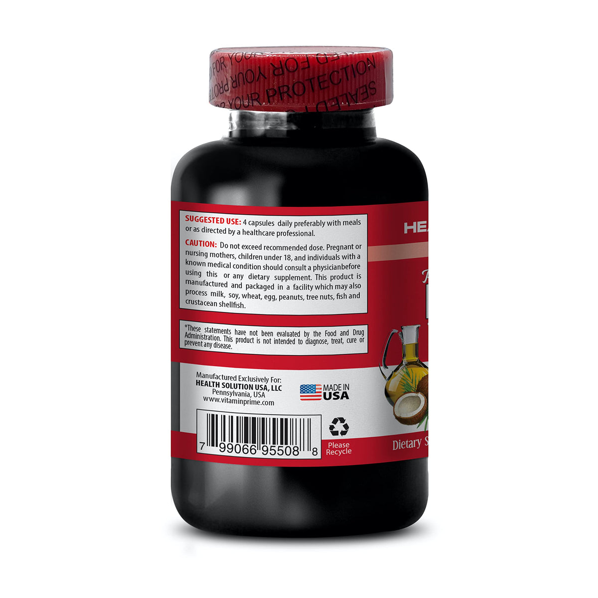 Health Solution Prime MCT Oil 3600mg Energy Support - 120 Softgels - image 3