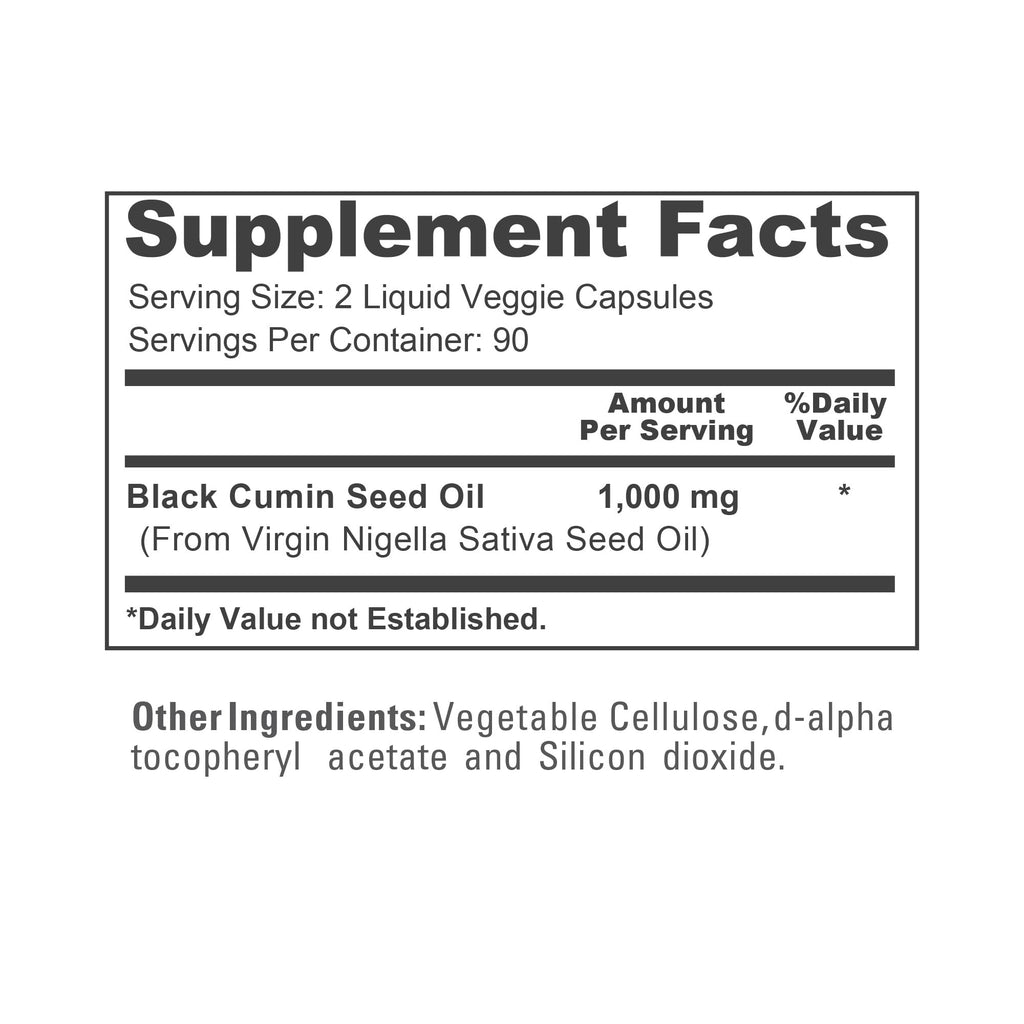 NusaPure Black Cumin Seed Oil 1000mg - 180 Liquid Capsules - image 4