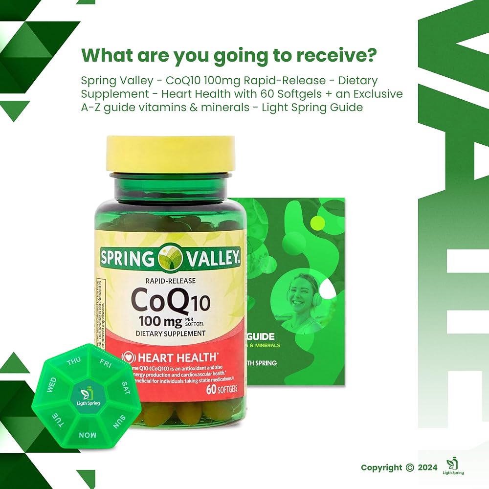LightSpring Rapid-Release CoQ10 100 mg Heart Health - 60 Softgels - image 2