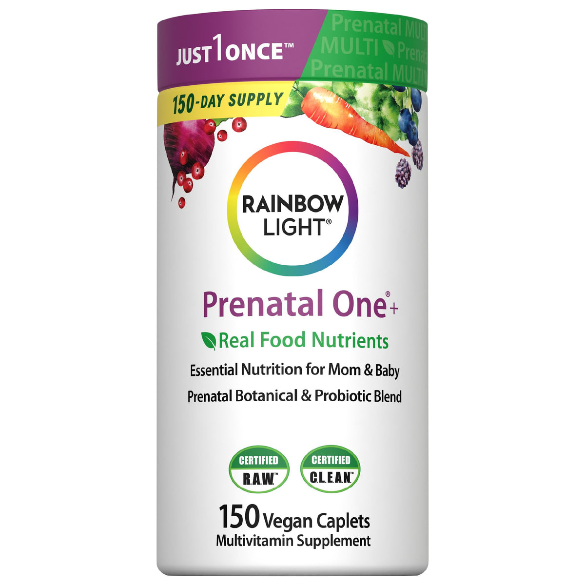 Rainbow Light Prenatal One+ Multivitamin with Probiotics - 150 Tablets