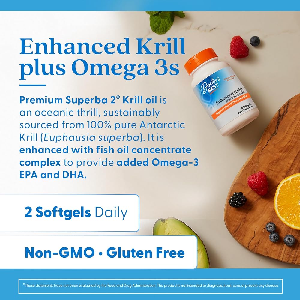 Doctor's BEST Antarctic Krill Oil Plus Omega-3s - 60 Softgels - image 5