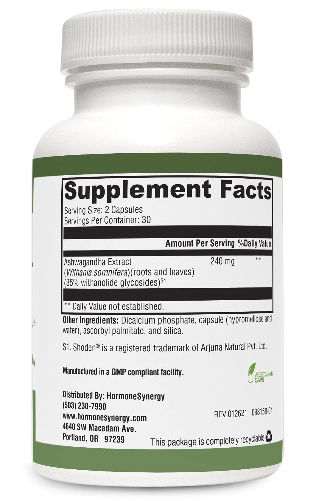 HormoneSynergy RetzlerRx Ashwagandha with Shoden Stress Relief - 60 Capsules - image 3