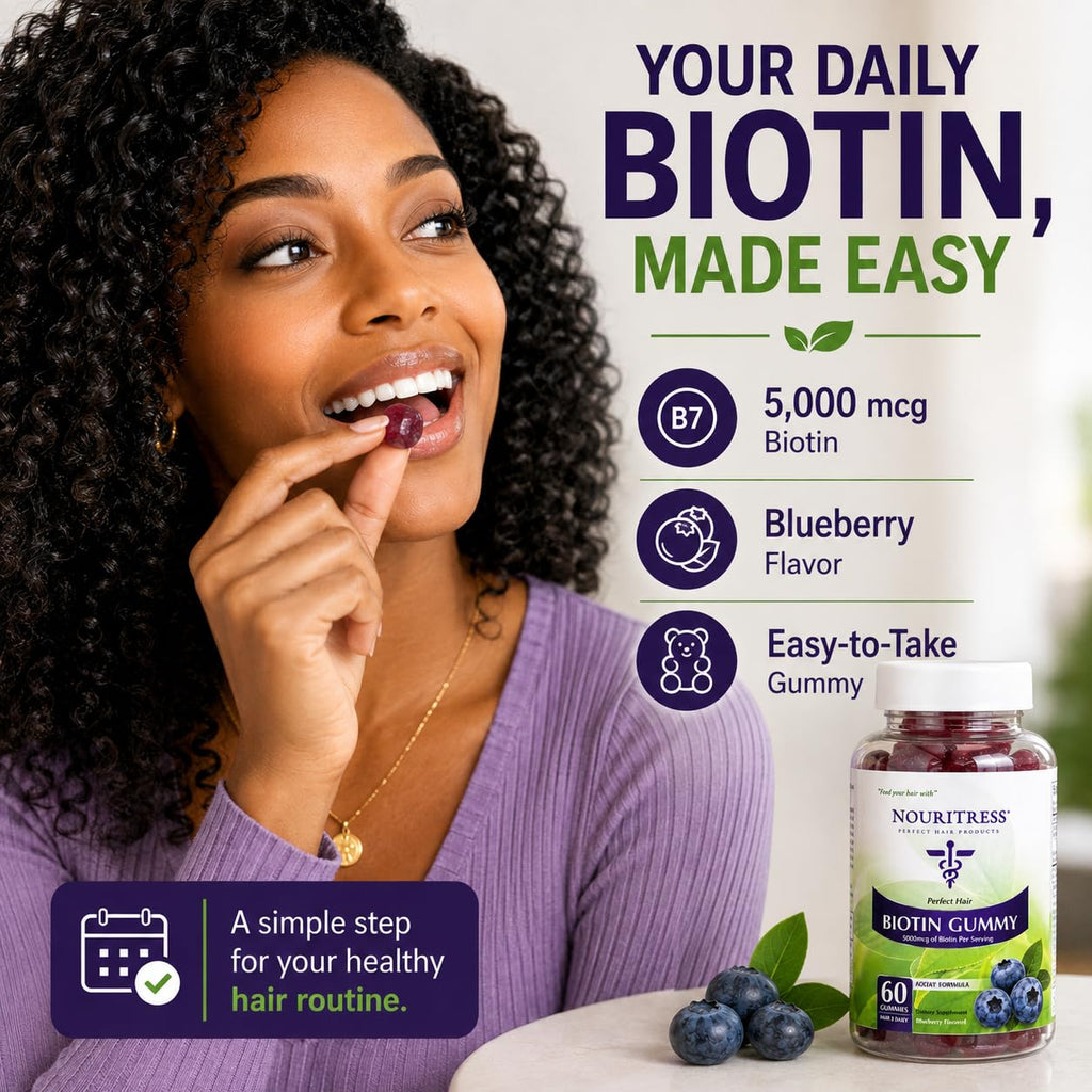NouriTress Perfect Hair Biotin Gummies Blueberry - 60 Gummies - image 2