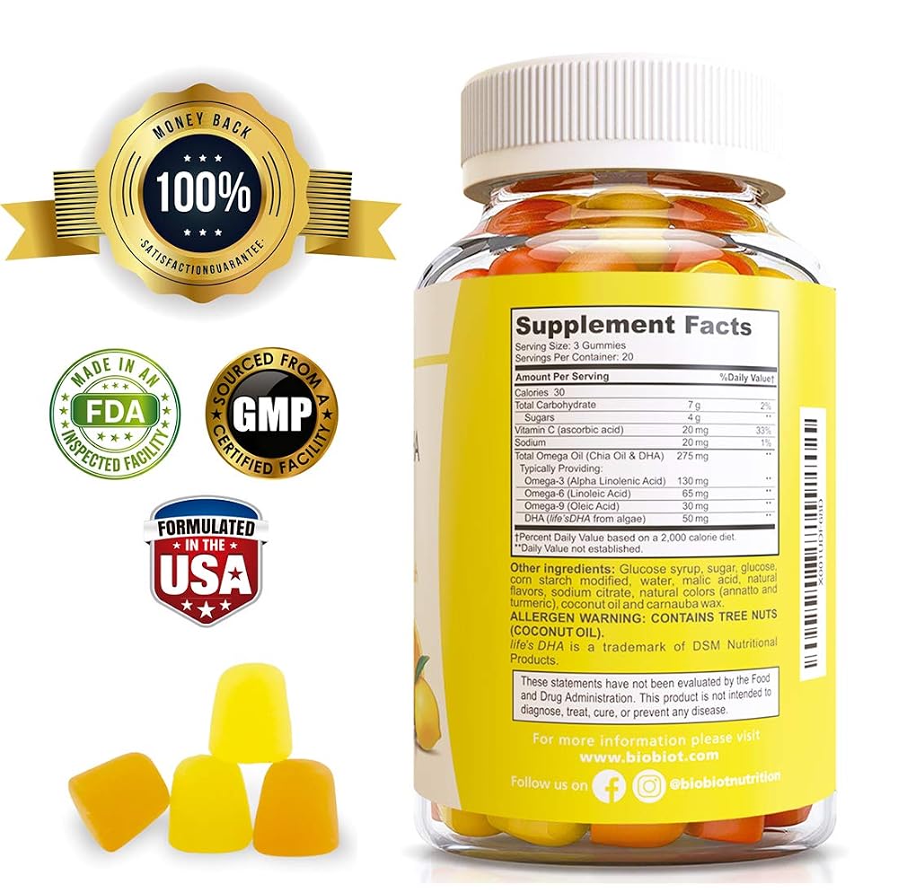 Biobiot Omega 3-6-9 & DHA Fish Oil Chewable Gummy - 60 Gummies - image 2