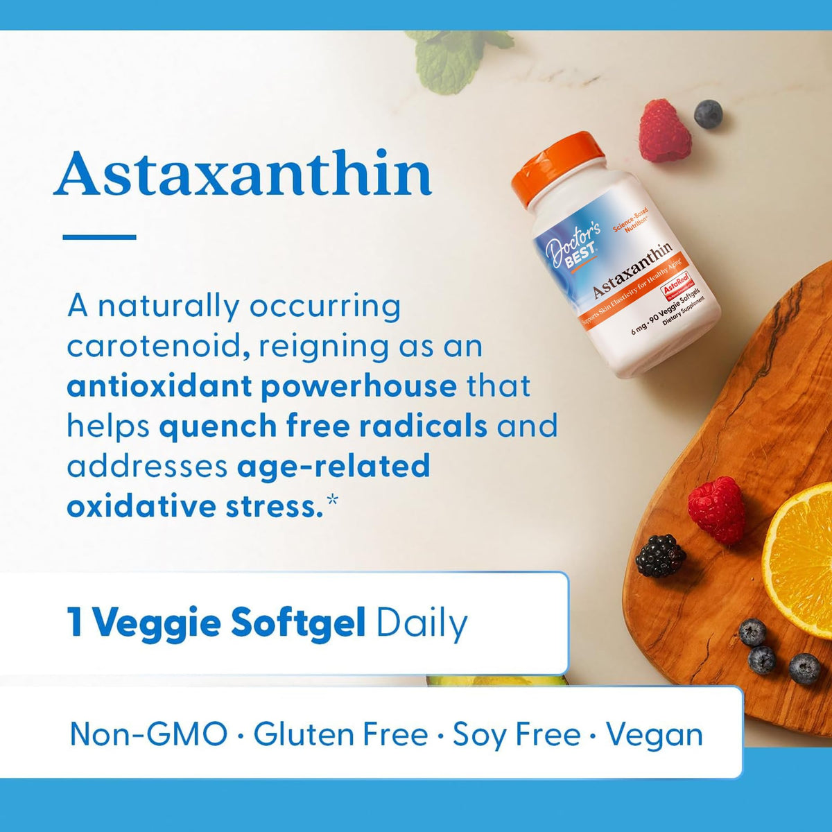 Doctor's BEST Astaxanthin Vegan Supplement 6 mg - 90 Softgels - image 4