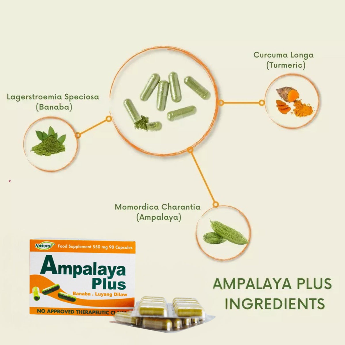 Generic Ampalaya Plus 550mg Herbal Supplement - 90 Capsules - image 5
