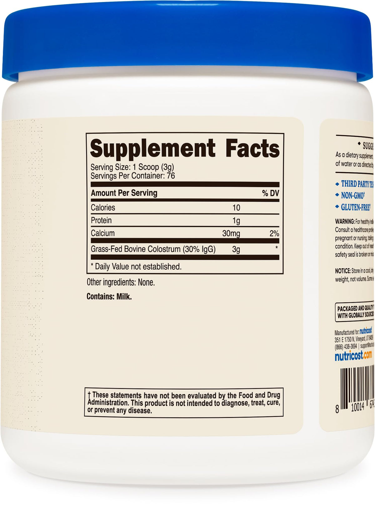 Nutricost Colostrum Powder Immune Support - 8 oz - image 5