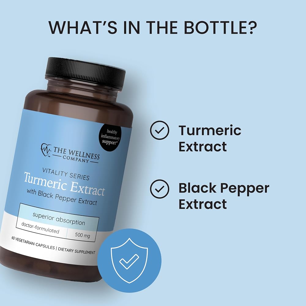 The Wellness Company Turmeric Extract with Curcumin & Black Pepper - 60 Capsules - image 5