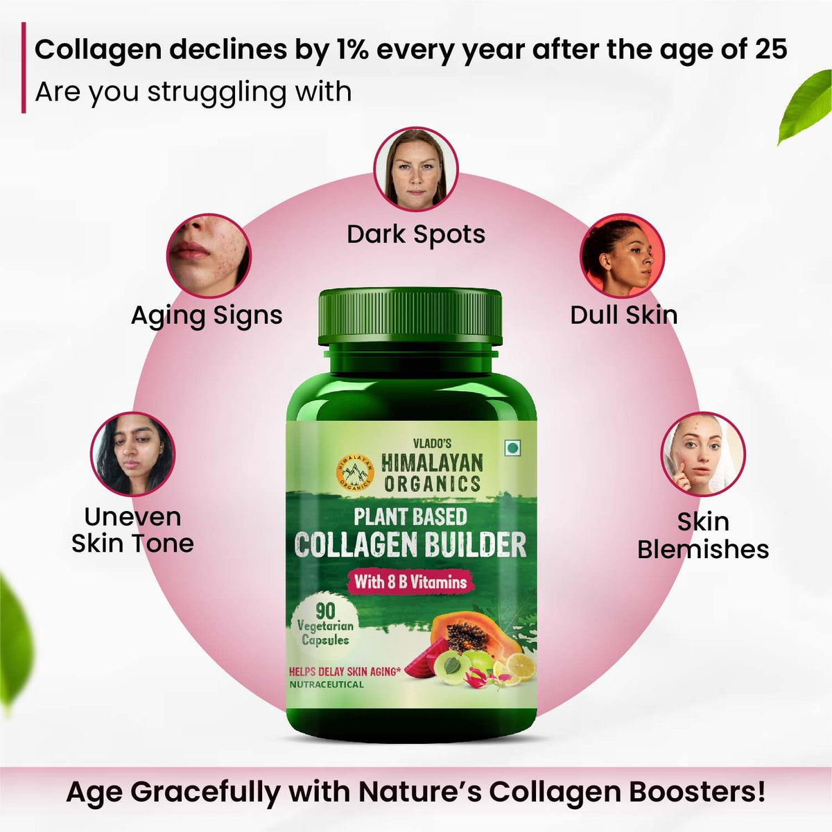 Himalayan Organics Plant-Based Collagen Builder with B Vitamins - 90 Capsules - image 5