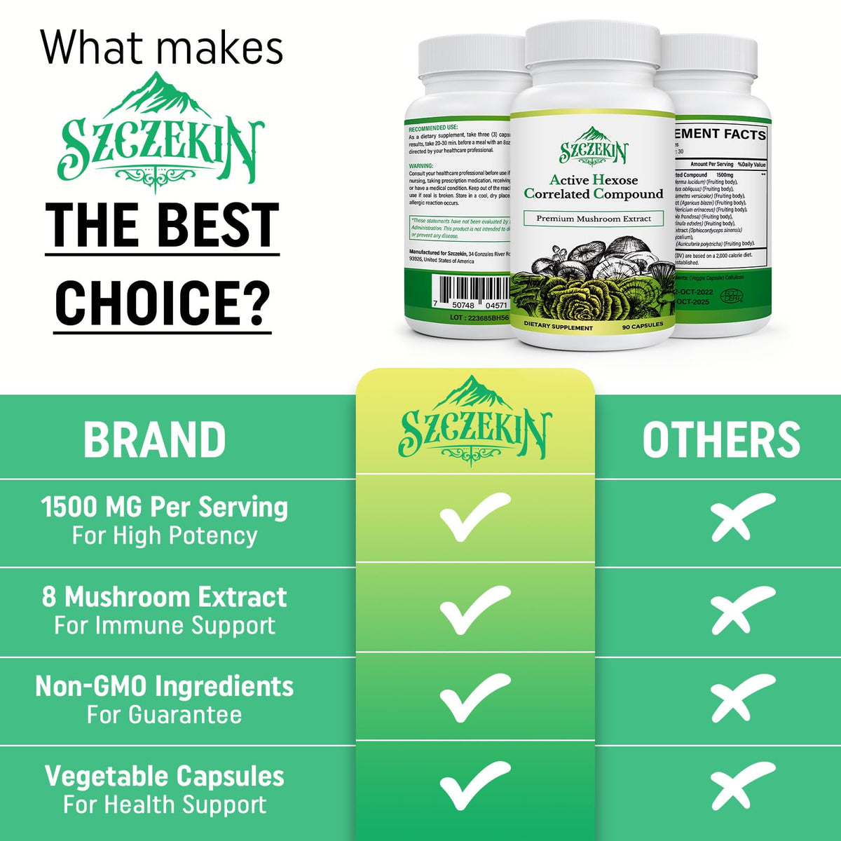 SZCZEKIN Active Hexose Correlated Compound 1500 mg Supplement