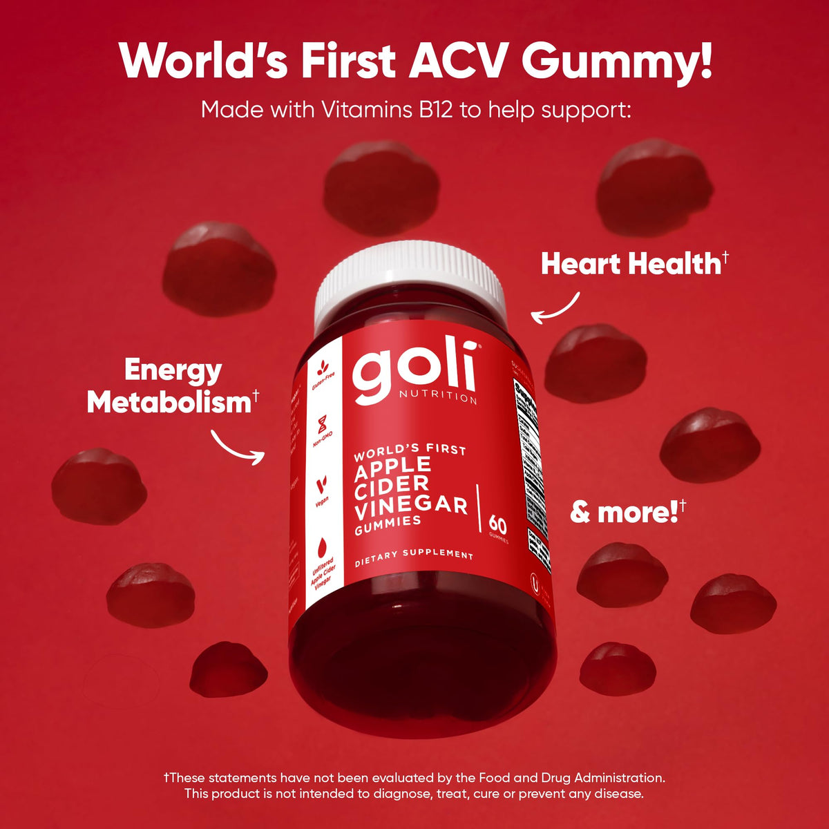 Goli Apple Cider Vinegar Gummies - Worlds First ACV Gummy