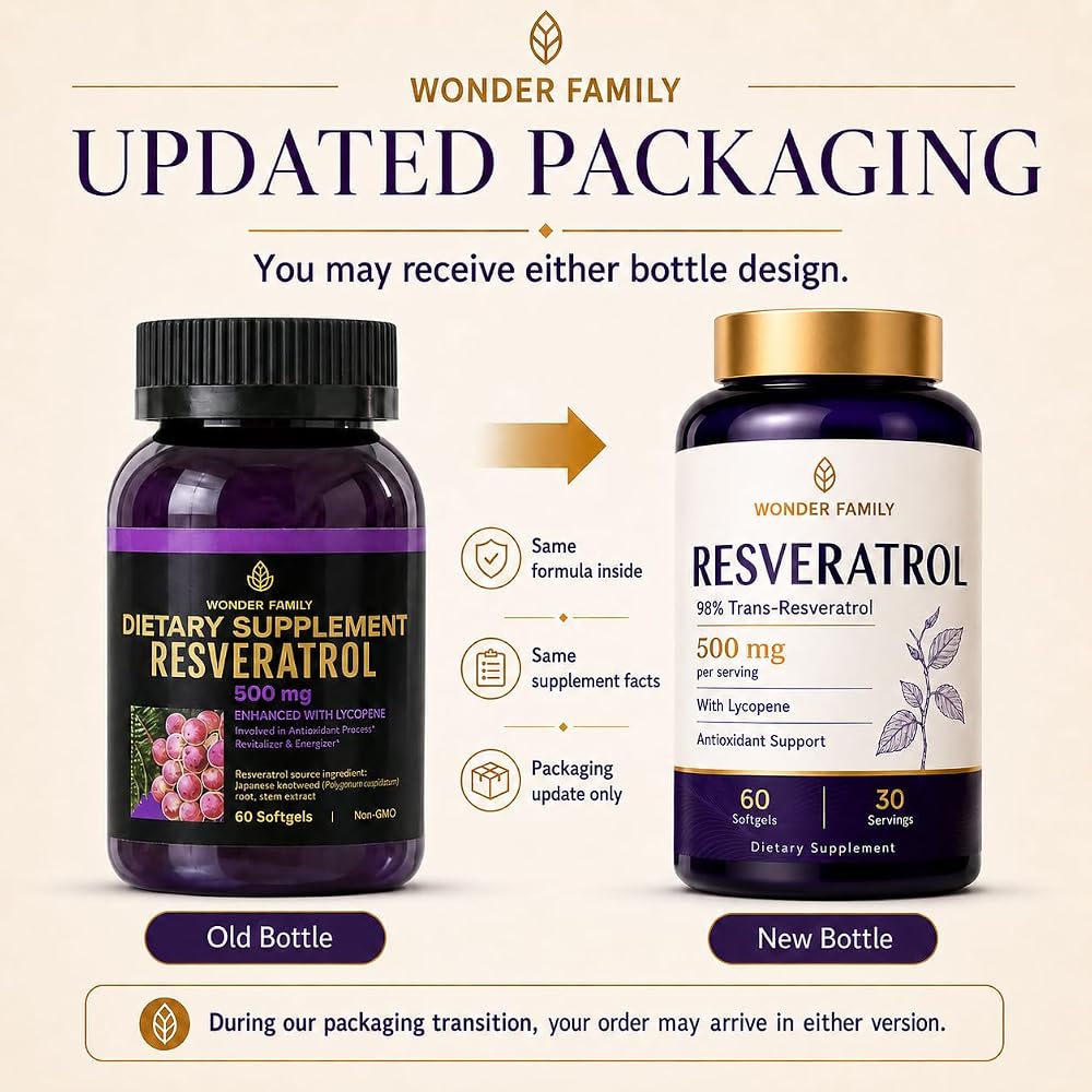 WONDER FAMILY Resveratrol Supplement 500mg