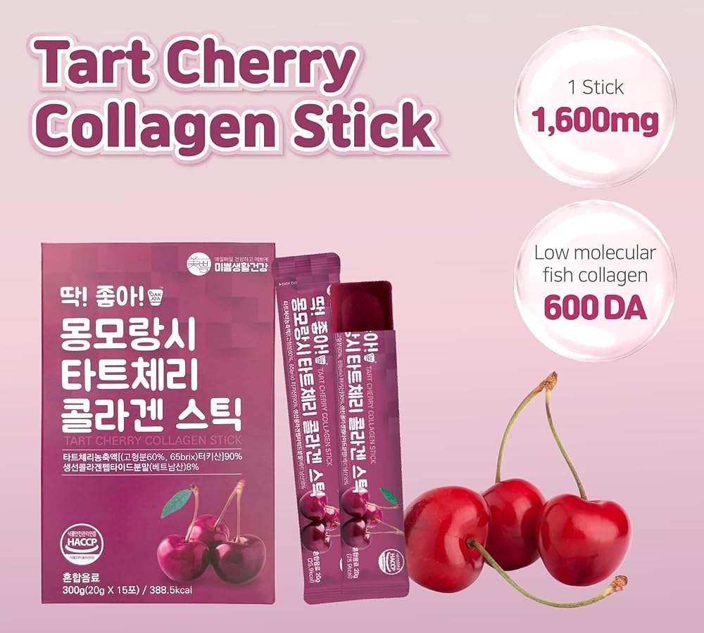 Mippeum Tart Cherry Collagen Jelly Stick with Fish Collagen - 15 Sticks - image 2