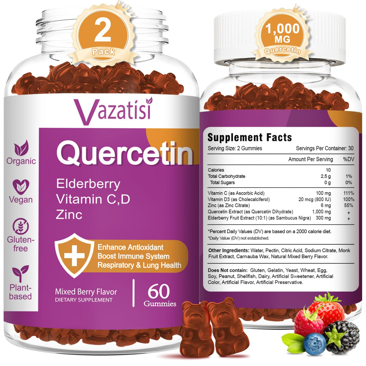 Vazatisi Organic Quercetin Gummies