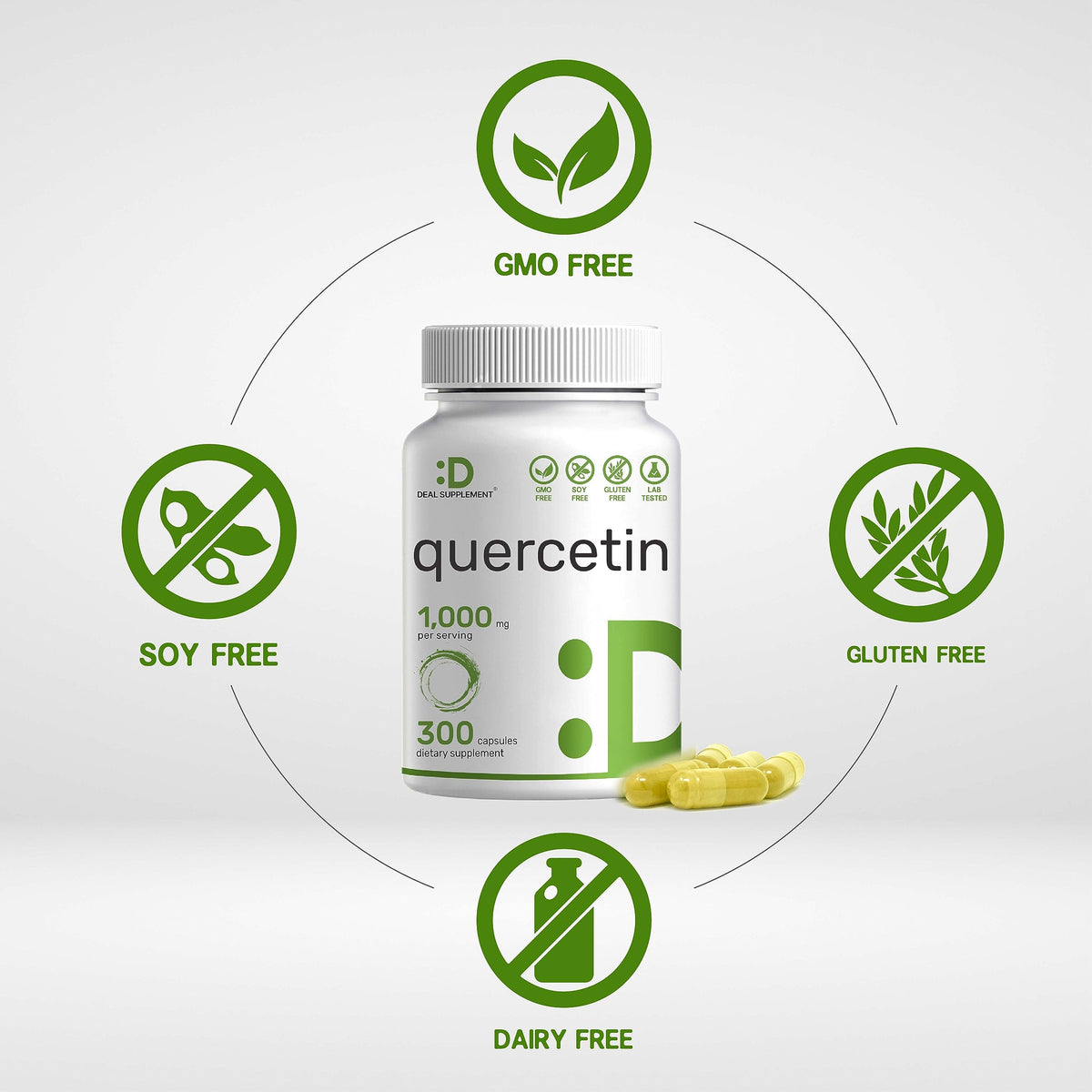DEAL SUPPLEMENT Quercetin 1,000mg Immune Support - 300 Capsules - image 3