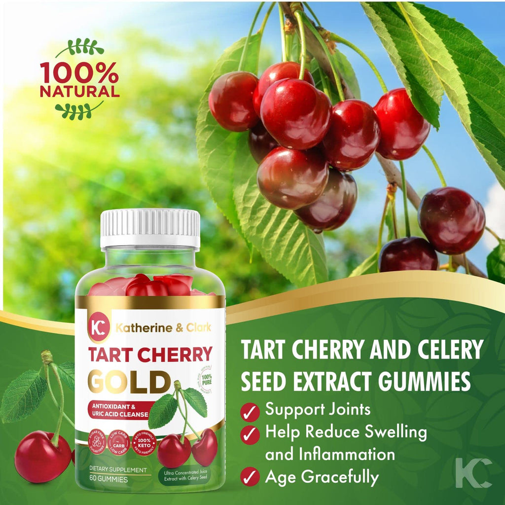 Katherine & Clark Tart Cherry Gold Montmorency Gummies - 60 Count - image 5