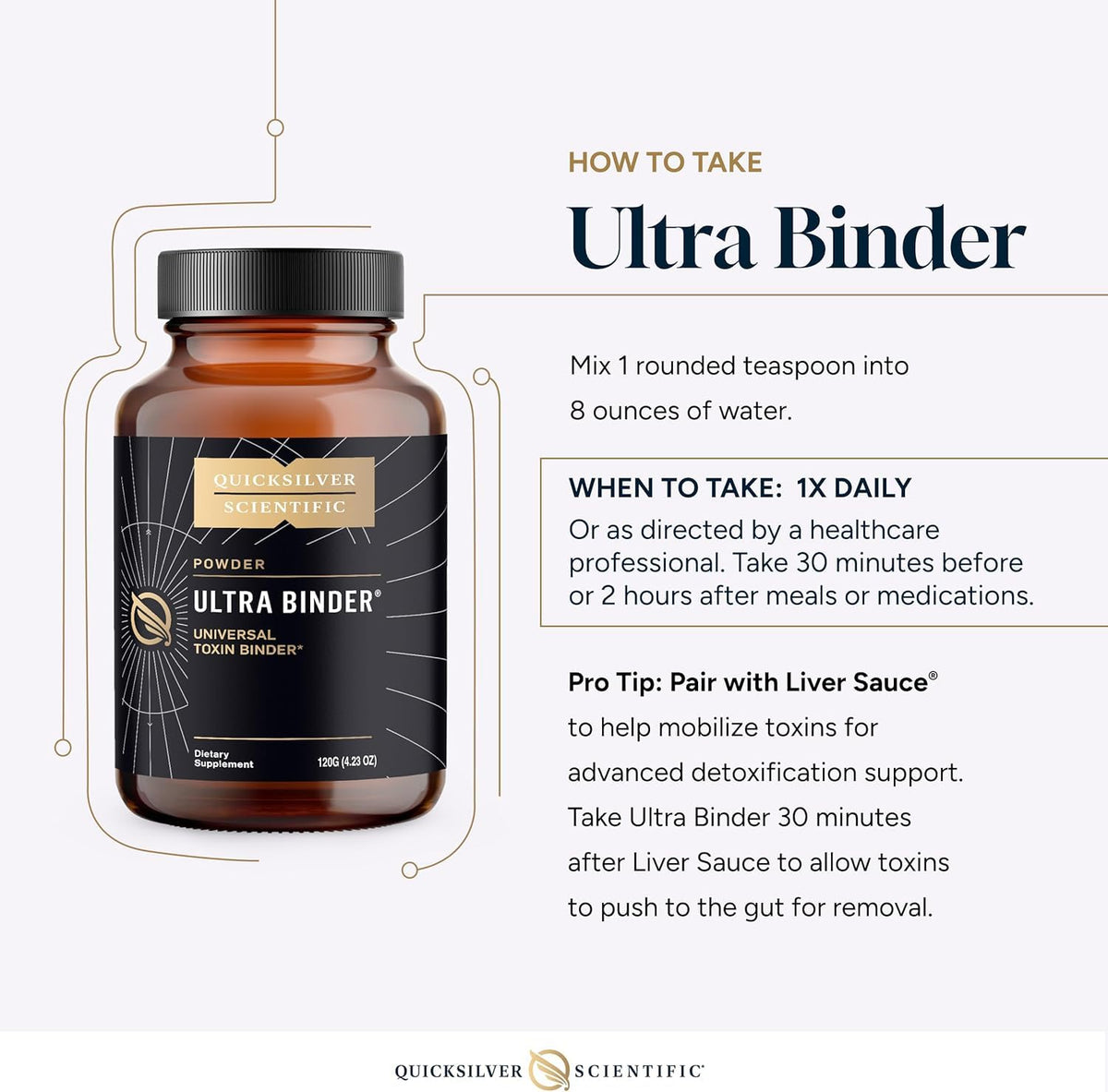 Quicksilver Scientific Ultra Binder Powder, Zeolite Detox, 120g - image 6