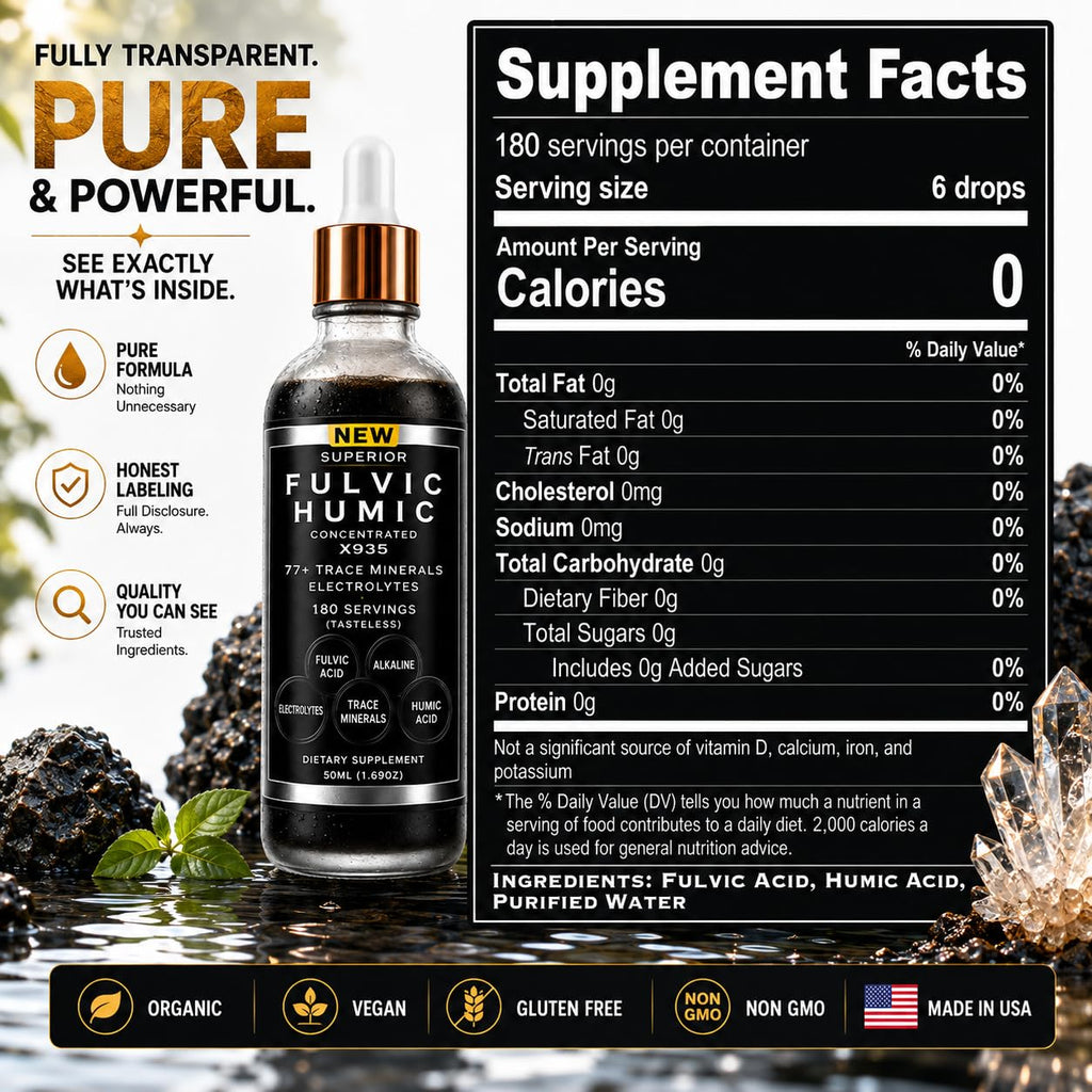 Superior Fulvic Humic X935 Mineral Drops 77+ Trace Minerals - 50 mL - image 9