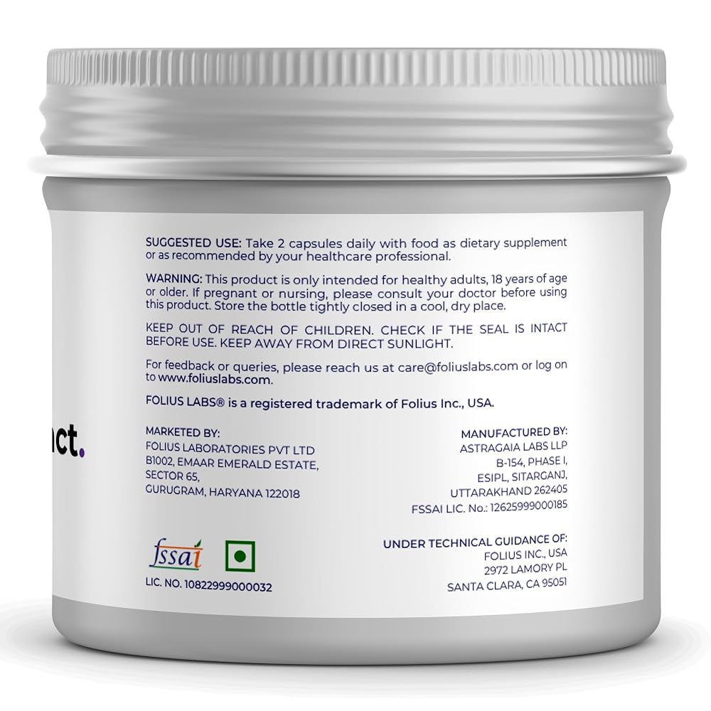 FOLIUS LABS Grape Seed Extract 500mg - 95% OPCs Polyphenols - High