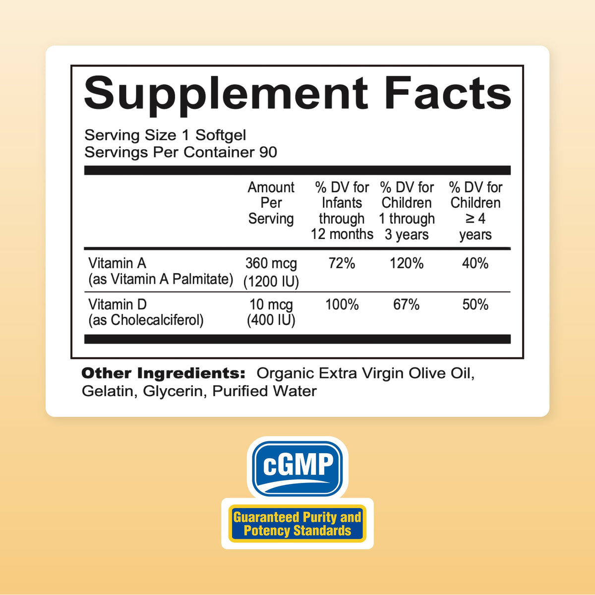Nature's Nutra Vitamin A&D Softgels for Children - 90 Softgels - image 2
