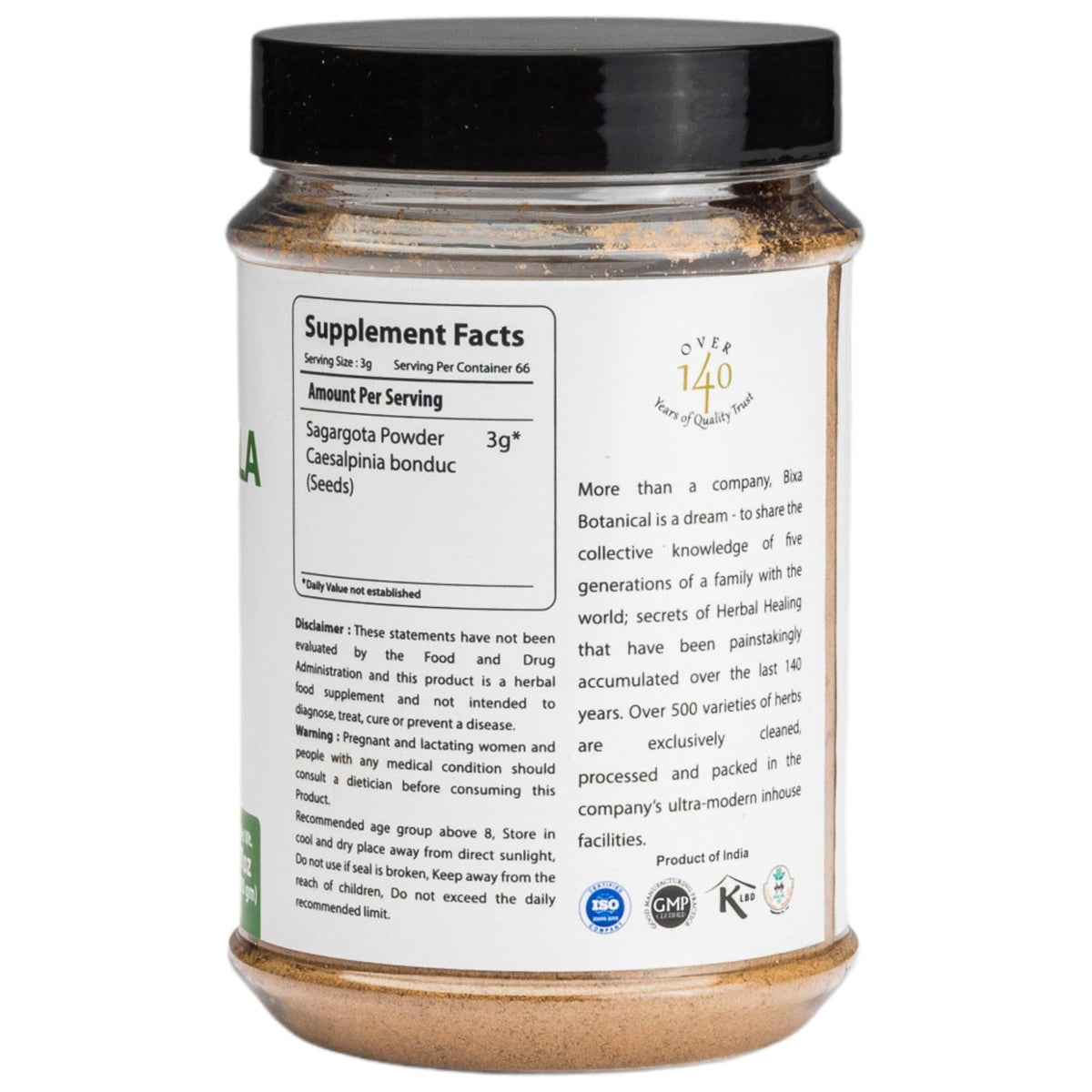 bixa BOTANICAL Bonducella Seed Powder Sagargota - 200g - image 2