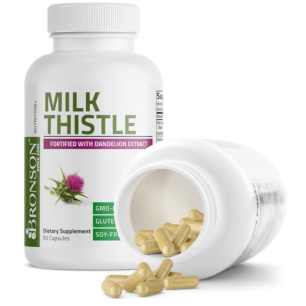 Bronson Flavored Capsule Adult Milk Thistle Liver Health Support