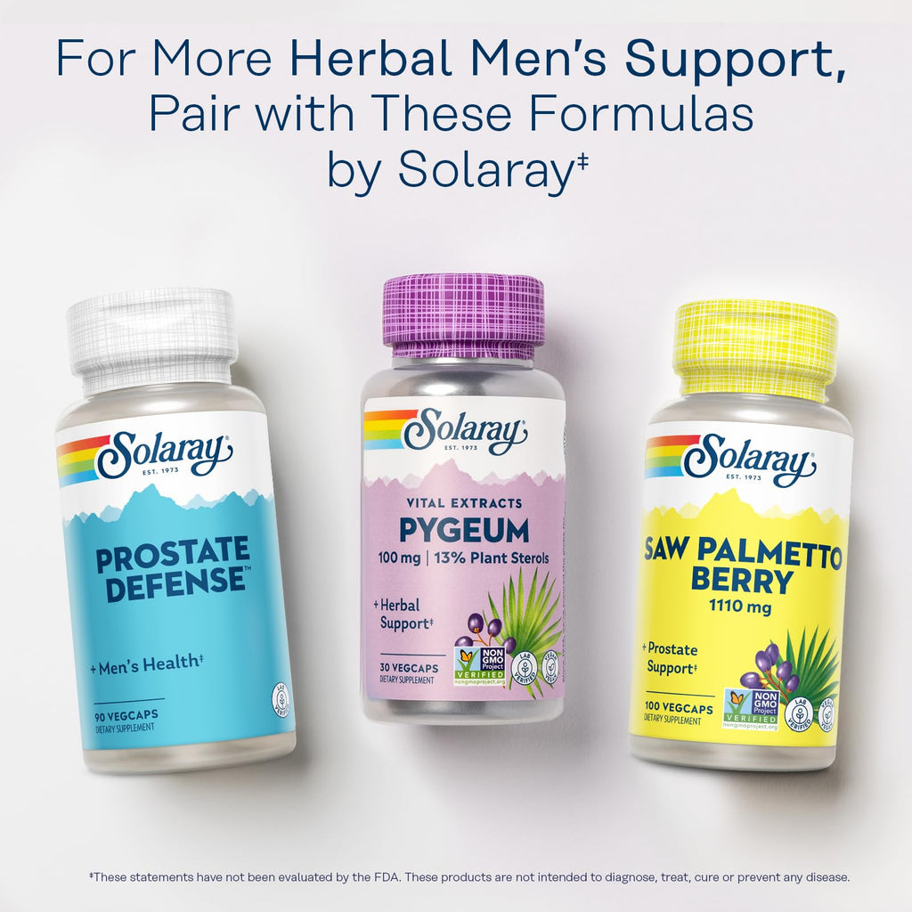 SOLARAY Pygeum Bark Extract 100mg Prostate Support - 30 Vegetarian Capsules - image 6