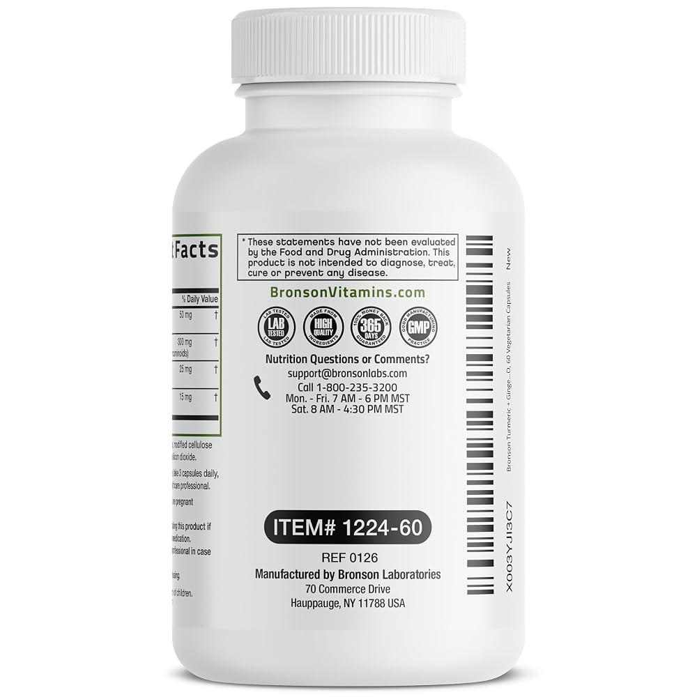 BRONSON Flavored Capsule adult Turmeric Strength Joint Health soy