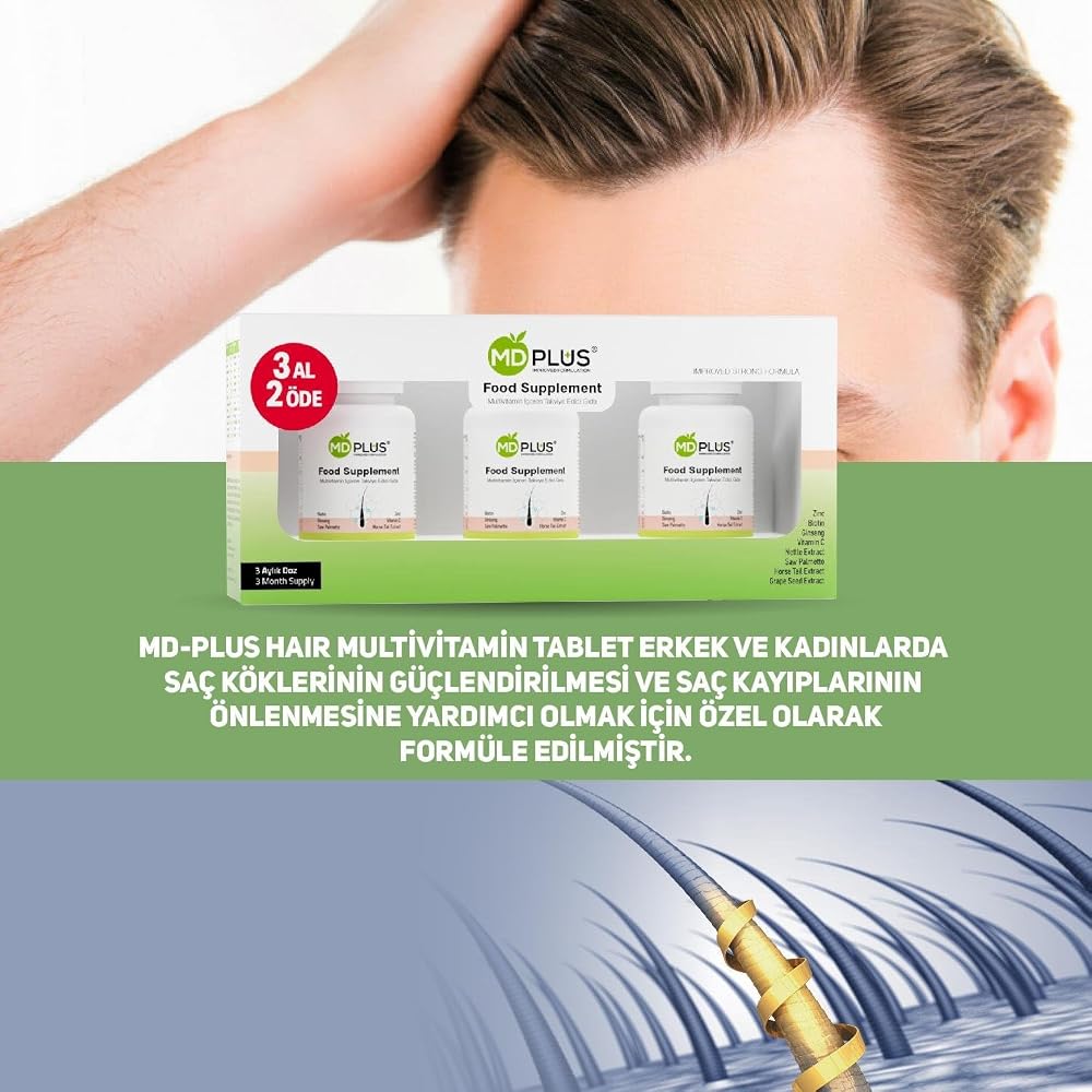HairMD MD-Plus Hair Multivitamin - 180 Tablets (3 x 60) - image 5