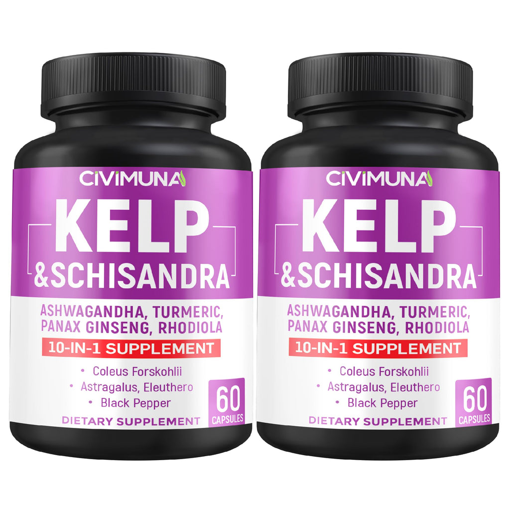 CIVIMUNA Kelp Capsules with Ashwagandha & Schisandra - 120 Capsules