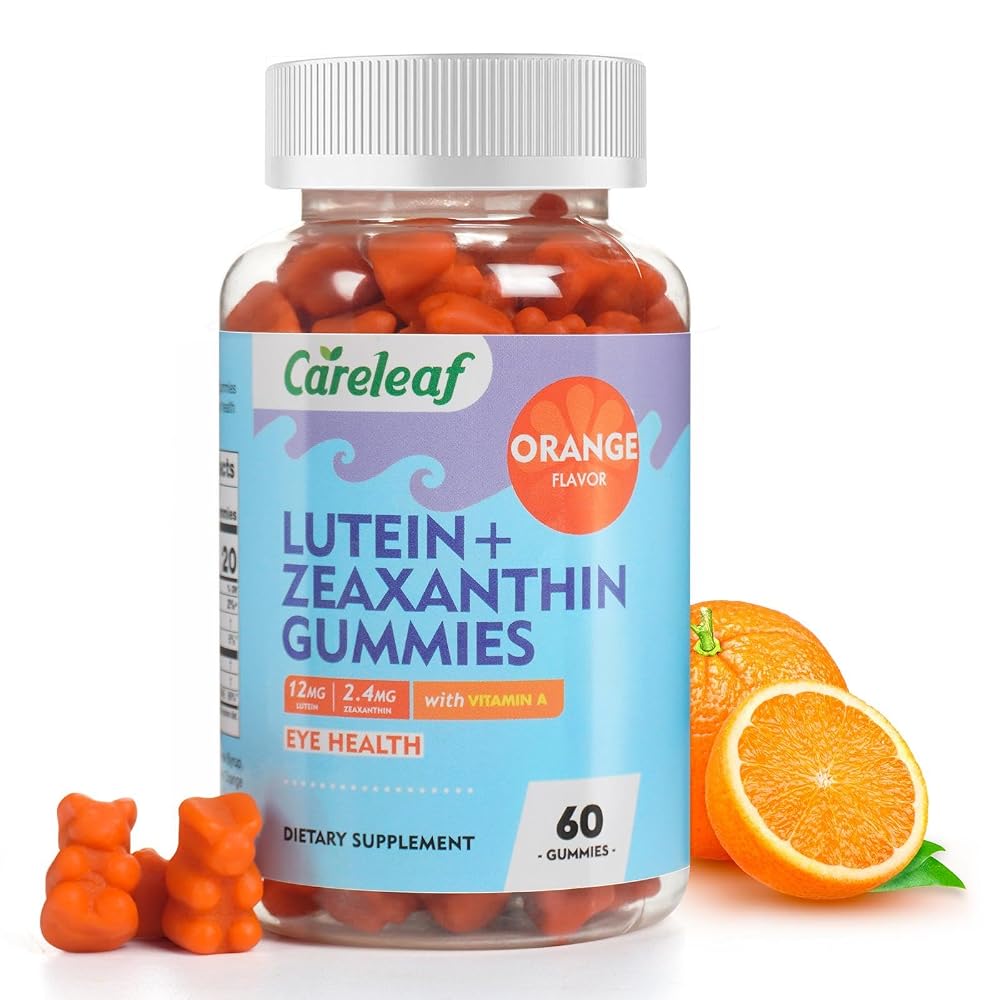 careleaf Vegan Lutein and Zeaxanthin Gummies for Eye Health - 60 Gummies