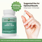 Natural Wellness Alpha Lipoic Acid 600 mg Antioxidant - 60 Capsules - image 6