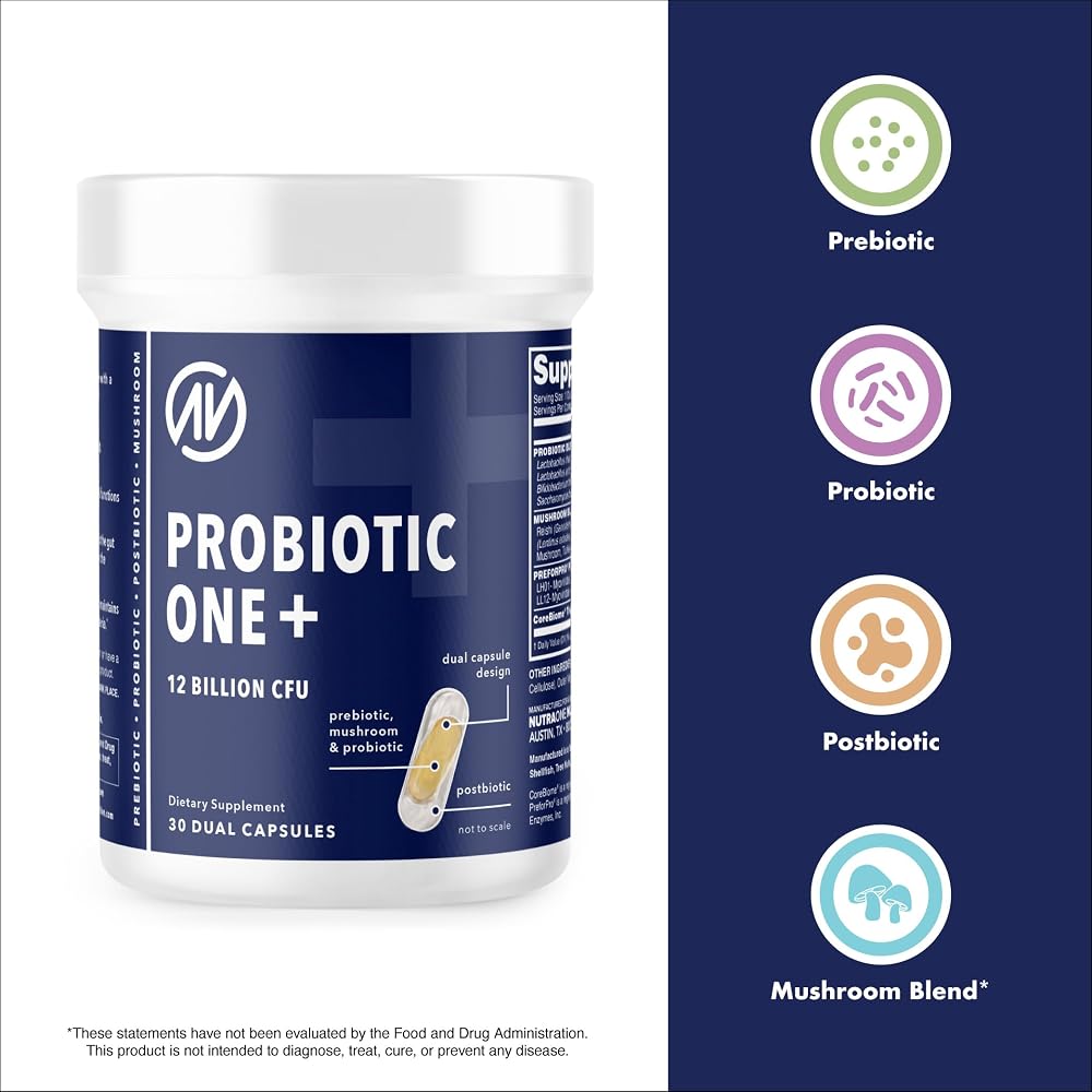 NutraOne ProbioticOne+ 12 Billion CFU Gut Health - 30 Capsules - image 4