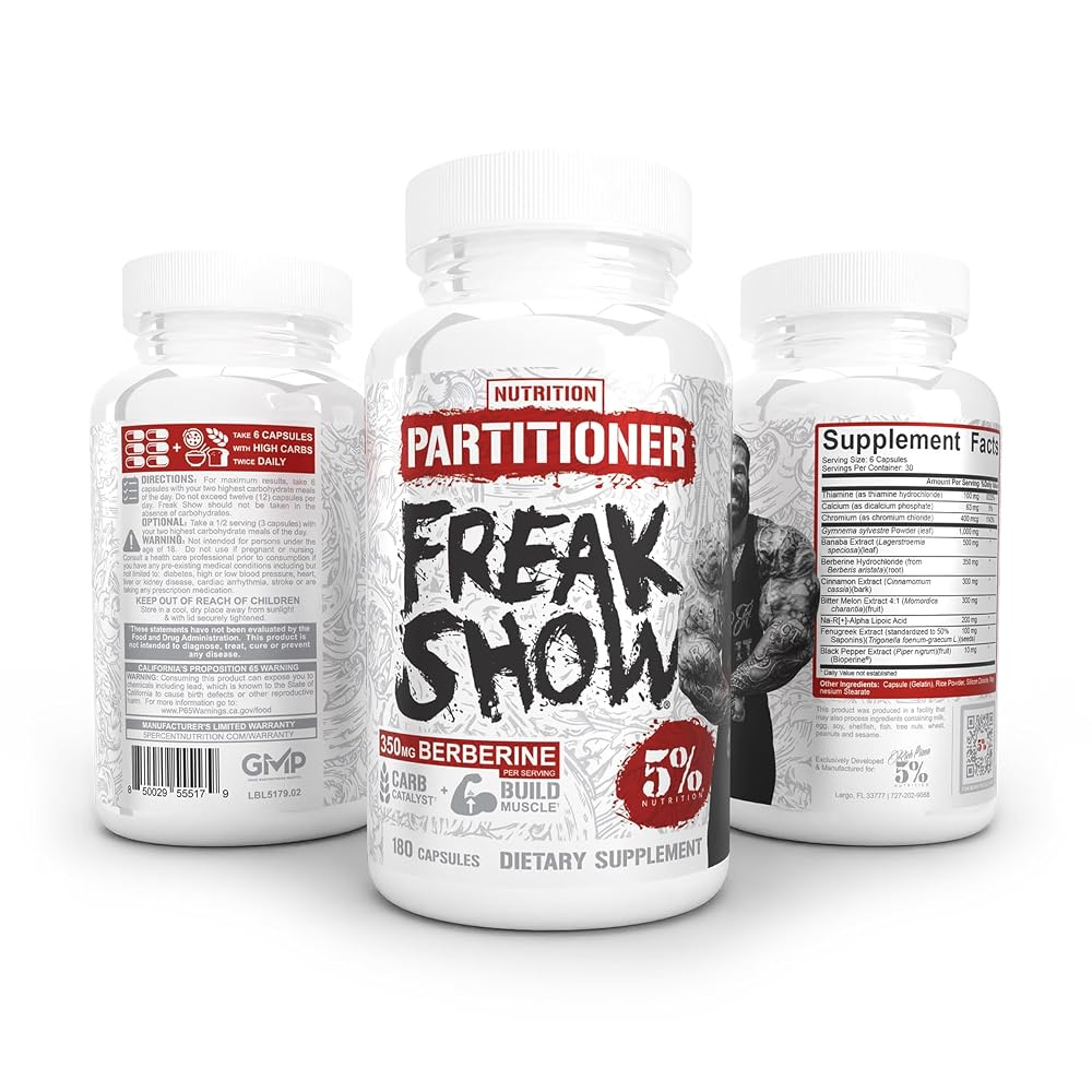 5% Nutrition Freak Show Glucose Disposal Agent - 180 Capsules - image 5